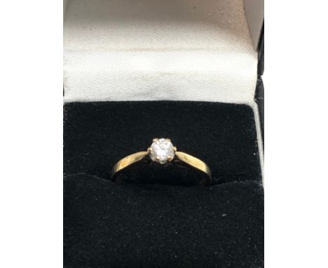 9ct gold vintage diamond solitaire cathedral setting ring (2.1g) 
