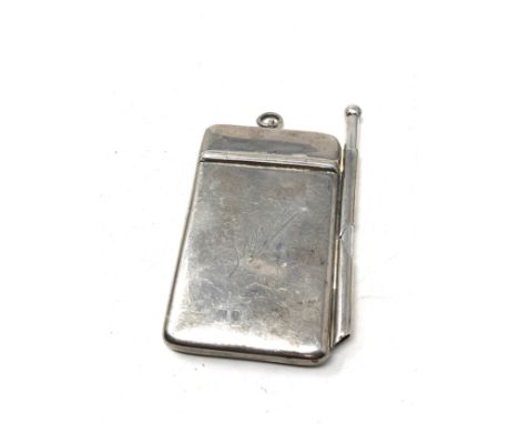 Antique silver card case hallmarks worn 