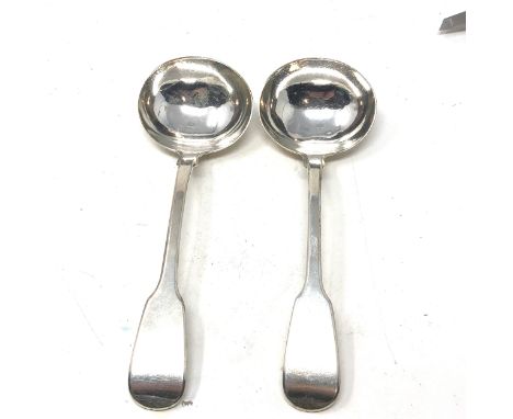 2 georgian silver ladles 