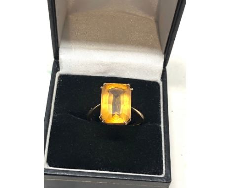 9ct gold vintage citrine cocktail ring (4.2g) 