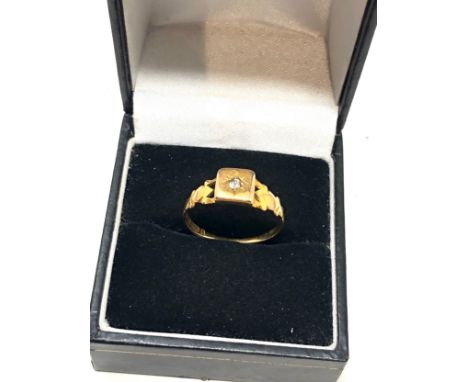 15ct gold antique old cut diamond solitaire ring - hallmarked chester 1892 (1.6g) 
