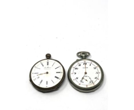 2 antique pocket watch includes art deco Ultra  &amp; silver Thiran Brussels open face pocket watch both watches are ticking 