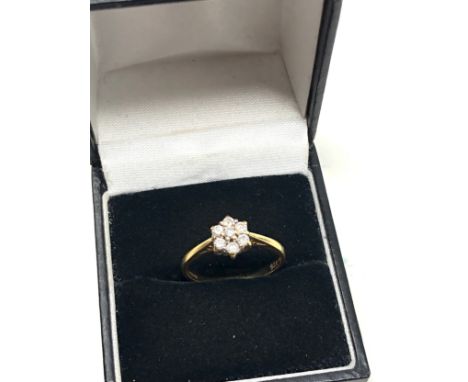 18ct gold vintage diamond floral cluster ring (2.4g) 