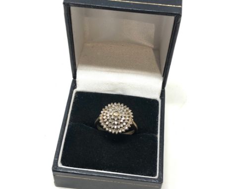 9ct gold vintage diamond round cluster ring (3.2g) 