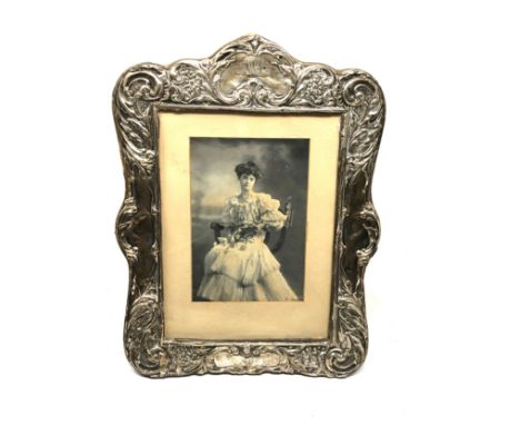 Large Antique silver picture frame measures approx 29cm by  22cm birmingham silver hallmarks age related wear 