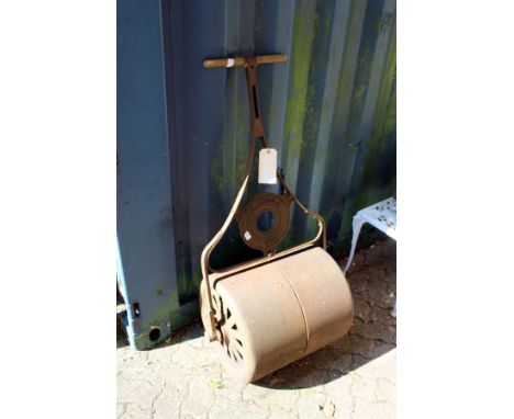 An old cast iron garden roller