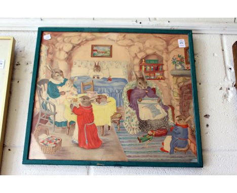 Margaret Ross The rabbit family signed print