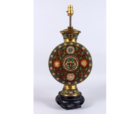 A Chinese cloisonne lamp