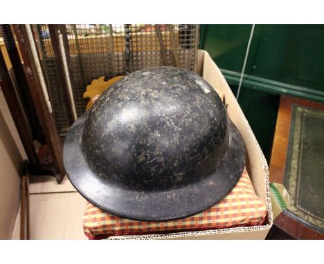 Tin helmet and other items