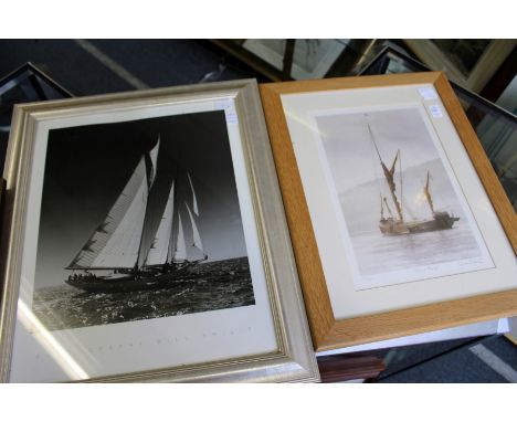 GORDON RUSHMER, Thames Barges, Print, Signed in Red, No. 65/850, Image 12.5ins x 9.5ins, and PHOTOGRAPH by BILL PHILIP (2).