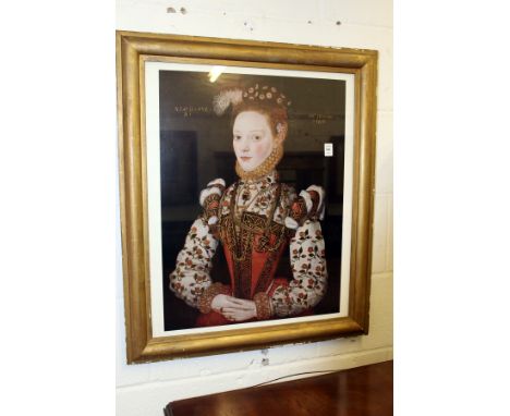 Portrait of Elizabeth I colour print