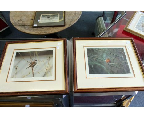 STEVEN TOWNSEND "ROBIN".  Colour Print. Signed in Pencil, No. 339/400. Along with a similar print of a sparrow. (Pair). Image
