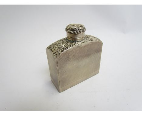 A William IV Archibald Douglas silver hip flask with bird crest and acanthus carved detail, London 1835, 8.5cm tall, 132g 