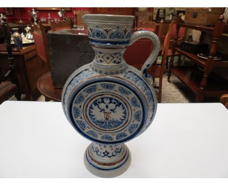 A German moon flask, 35cm tall