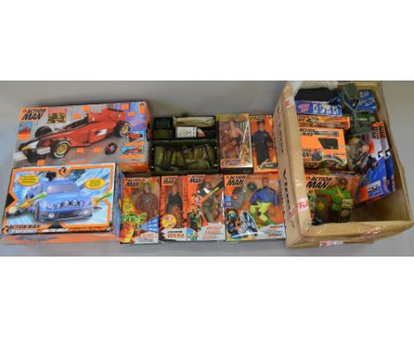 Good quantity of assorted vintage Action Man dolls and accessories including Arctic Rall set and Grand Prix.