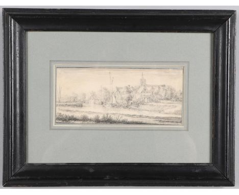 Black chalk and grey wash 8 x 18.8cm.  *CR  Slight wear; needs a light clean.