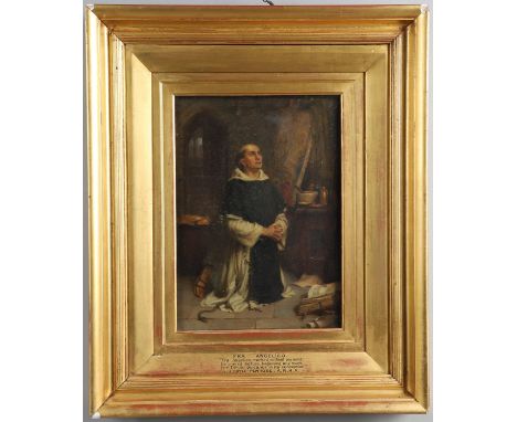 Apparently unsigned, oil on canvas 34.5 x 24cm.  *CR  Needs a light clean; period gilt frame.