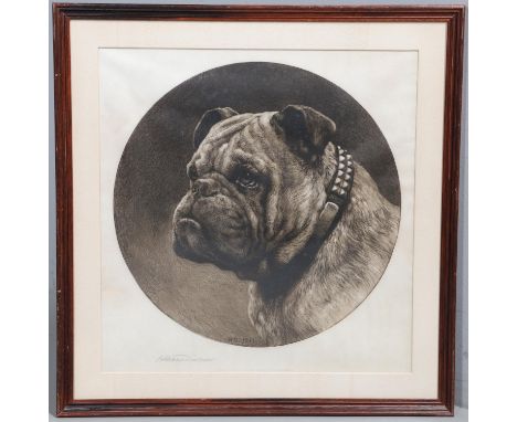 Etching, printed by Frost &amp; Reed, 1913, on vellum, signed in pencil 36.5cm diameter.  *CR  A good impression; in need of 