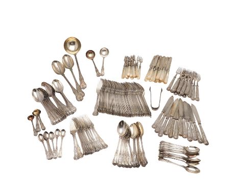 comprising of 39 table forks, 12 tablespoons, 12 dessert forks, 12 dessert spoons, 11 teaspoons, 6 egg spoons, 2 basting/ ser