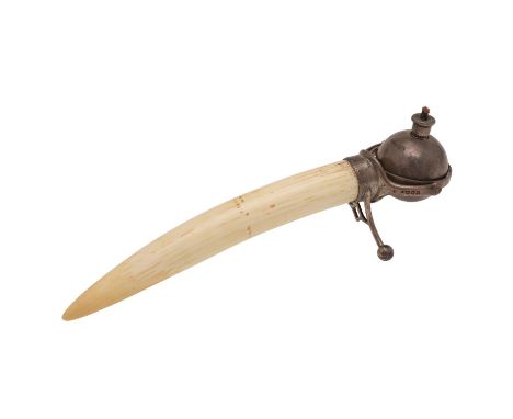 mounted on a gimble and with a hippopotamus tusk handle, by Andrew Barrett &amp; Sons, London 1911; 11.8" (30cm) long  *Marsh