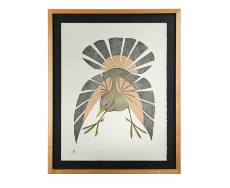 Aoudla Pudlat (Native Canadian, Nunavut Territory, 1951-2006)Fall Plumage, Cape Dorset, 1981 signed 'Aoudla' and inscribed wi