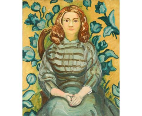 § Eleanor Hope-Henderson SSA (Scottish 1917-2006)Self portrait; the reverse painted with a floral still life signed and title