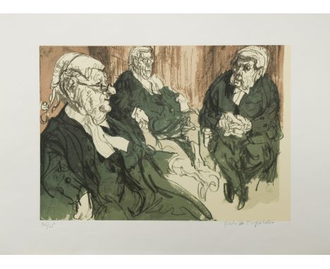 § Feliks Topolski RA (British Polish 1907-1989)Three Court of Appeal Judges signed 'Feliks Topolski' (lower right); numbered 