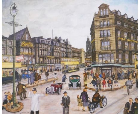 Terry Gorman. The Meeting Corner, limited edition colour print, 402/500, 37cm x 46cm.