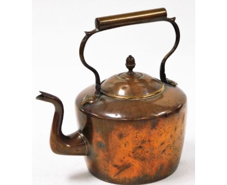 A Victorian copper kettle, 35cm high.