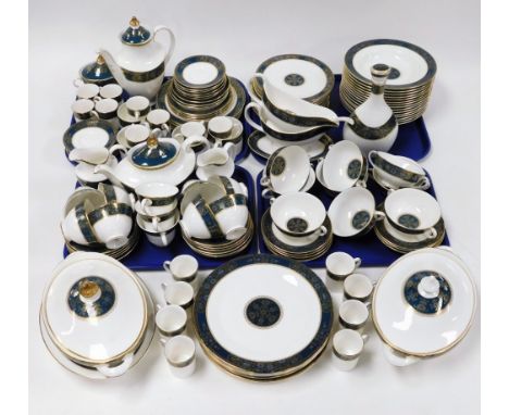 A Royal Doulton Carlyle pattern part tea and dinner service, comprising coffee cans and saucers, large coffee pans, coffee po