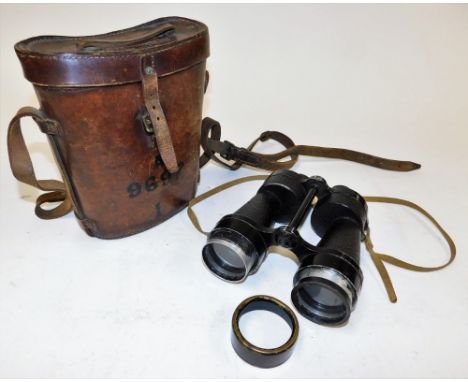 A set of Bino Prism number five mark three military binoculars, each with military arrow dated 1941 registered number 28991, 