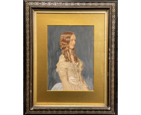 Audrey Philips, A Portrait of a Young Lady, Gwen Salt, watercolour and gouache, 28cm x 20cm. 
