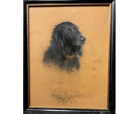 English School, 'A Portrait of Micky', pastel, 53cm x 41cm. 