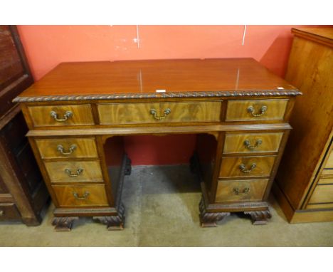 An early 20th Century Chippendale Revival mahogany desk 