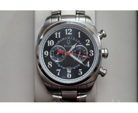 Gents Bulova chronograph wristwatch boxed as new 