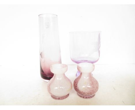 Caithness glass (2 vases &amp; 2 candle holders)