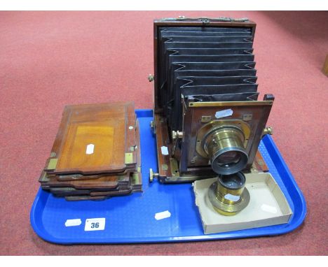 An 1889 Folding Field Camera by T. T. and H. M. Watson and Sons 313 High Holbourn, with a Zeiss convertible Anastigmatic 16½ 