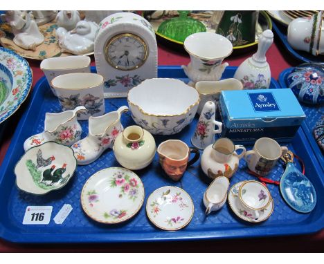 Aynsley 'Pembroke' Clock, Spode, Raphael, Hammersley, Doulton and other ceramics:- One Tray 