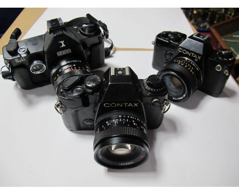 Contax 35mm SLR Camera (159mm) Carl Zeiss Planer F1.7 50mm Lens, Contax 35 mm SLR camera (139 Quartz) Yashica ML lens 28mm F2