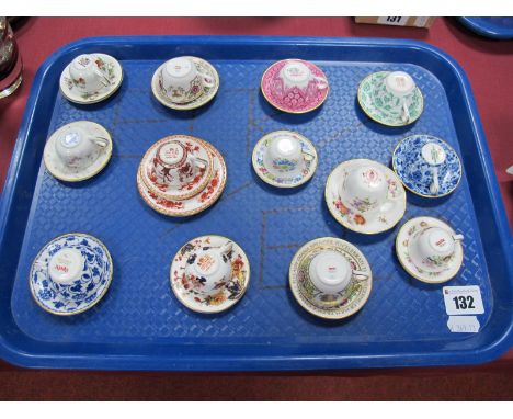 Coalport Miniature Cup and Saucers, Spode miniature cup and saucers, Royal Crown Derby, Derby Roses, miniature cup and saucer