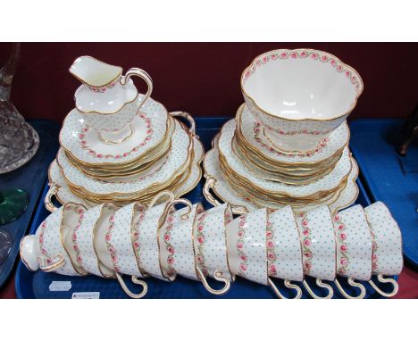 Crescent China Floral Tea Service, of approximately thirty-seven pieces, circa 1920's, painted No.16615.