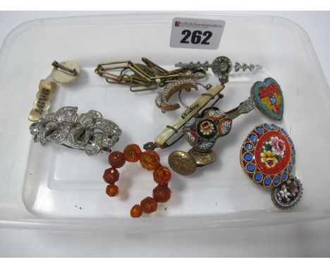 Micromosaic and Other Brooches, part chain, etc. 