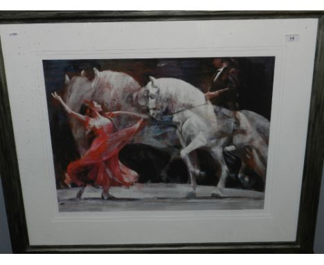 Fletcher Sibthorp (British, b.1967), Dancer and Stallion, coloured lithograph, signed in pencil lower right, numbered 106/295