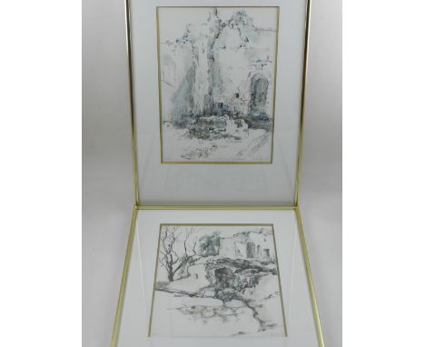 A lithographic print, Ruins of the Hurva Synagogue, Jerusalem, signed and titled in pencil to lower margin, numbered 10/20, t