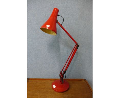 A vintage red meatl anglepoise desk lamp 