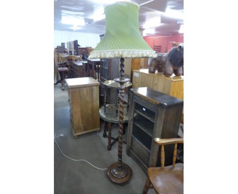 An oak barleytwist standard lamp 