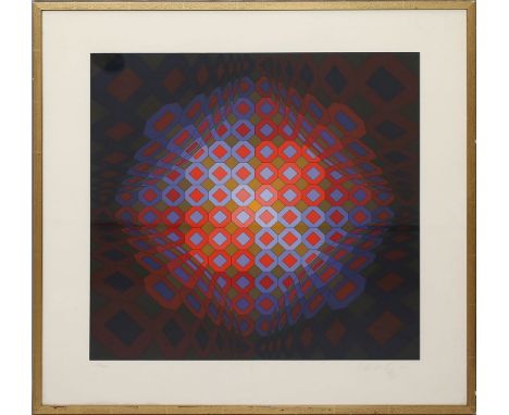 Vasarely, Victor (1906 Pécs - Paris 1997) Geometrische Komposition. Farbserigraphie, re. u. mit Bleistift sign. und li. u. nu