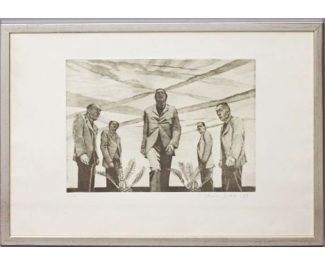 Grützke, Johannes (1937 Berlin 2017) "Triumph". Radierung, re. u. mit Bleistift sign., dat. (19)69 und li. u. Ex. 3/70. 29x 4