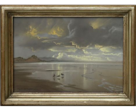 Bachmann, Alfred ("Alf") August Felix (1863 Dirschau - Ambach am Starnberger See 1956) "Stille Bucht (Nordsee)", so verso bet