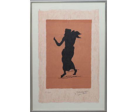 Braque, Georges (1882 Argenteuil - Paris 1963) "Personnage sur fond rose Farbige". Lithographie/Japan, re. u. mit Kohle sign.